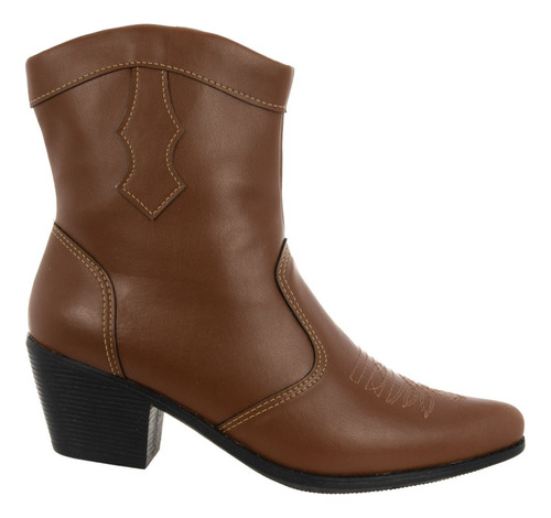 Bota Feminina Texana Boiadeira Rodeio Salto Baixo 6901