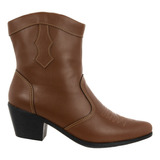 Bota Feminina Texana Boiadeira Rodeio Salto Baixo 6901