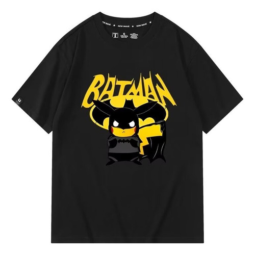 Camiseta De Manga Corta De Algodón Super Hero Batman Pikachu