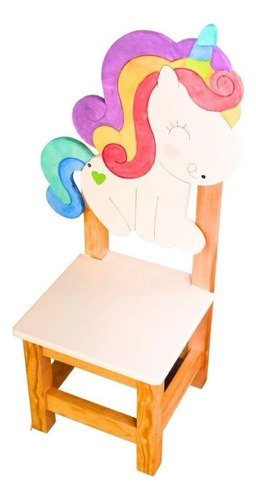 Silla Infantil Madera Niño Niña Dinosaurio Arcoiris Carrito 