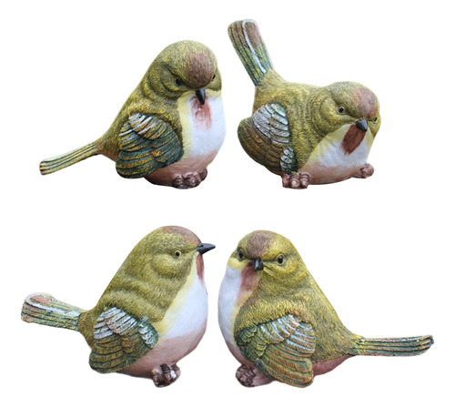 4 Uds Estatuas De Pájaros Figuritas De Decoración De