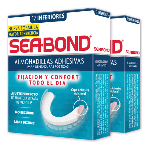 Sea Bond Almohadillas Adhesivas Inferiores 12 Piezas 2-pack