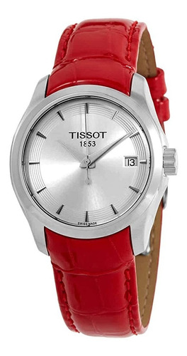 Reloj Mujer Tissot Couturier T035.210.16.031.01 Cuero Rojo