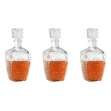 Set X 3 Botellón Whisky Whiskera Labrado 800 Ml 