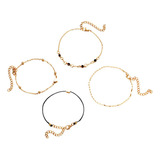 Pulsera De Oro Oro Plata Tobillo Mujer Tobillera Ajustable C