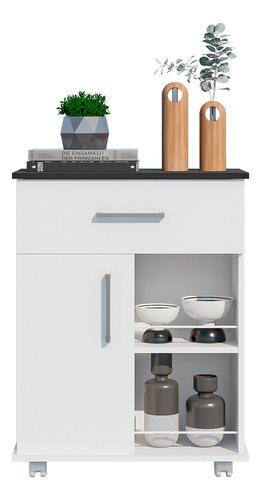 Armário Multiuso Fruteira Mesa De Cozinha Com Rodinhas Nd80