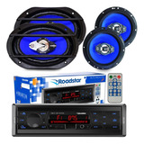 Kit Falante 6x9 + 6 Pol + Toca Radio Carro Mp3 Player Usb