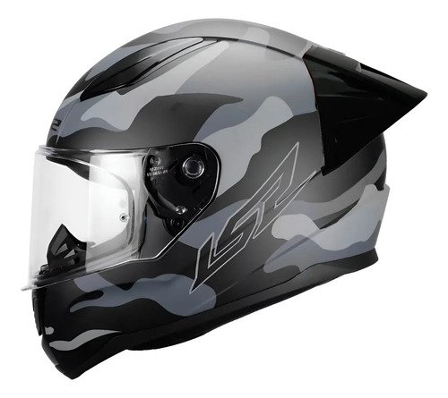 Casco Moto Ls2 Rapid 2 Camouflaje Gris Militar + Alerón | Meses sin interés