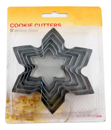 Juego 5 Cortadores Flores Estrellas De Navidad Para Fondant 