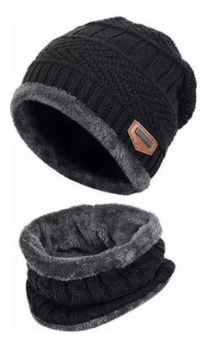 Set Calentador Gorro Mas Bufanda De Cuello Invierno Unisex