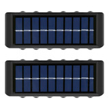 Pack X 2 Lampara Solar 12 Led Exterior Aplique De Muro