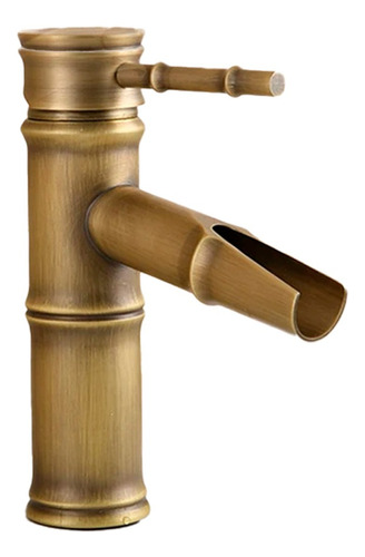 Grifo Mezclador De Baño Diseño De Bamboo Dorado Antiguo