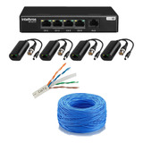 Kit Power Balun 4 Canal Camera Até 4k Intelbras Cabo Cat6