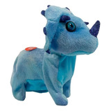 Dinosaurio De Peluche Con Movimieto Sonidos Juguete Infantil Color Azul