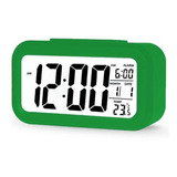 Reloj Despertador Digital Luz Lcd Temperatura Fecha 10197 D