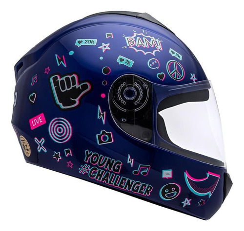 Capacete Moto Infantil Criança Fly Young Live 