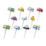 11 Palillos Transporte Lunch Niños Frutas Picks Avion Carros