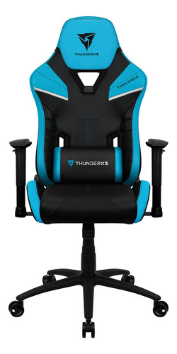 Silla De Escritorio Thunderx3 Tc5 Gamer Ergonómica  Azure Blue Con Tapizado De Cuero Sintético