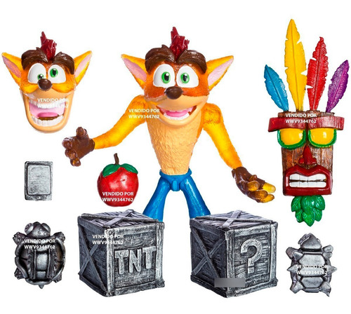 Crash Bandicoot Figura Articulada Con Luz Y Accesorios 