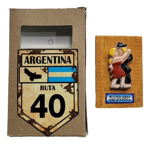 Iman Magnet Buenos Aires Argentina Tango Madera Y Ceramica