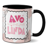 Caneca Color Dia Dos Avós Chaleira E Xícara Fofo Avó Linda