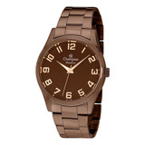 Relogio Champion Feminino Chocolate Cn28704r Grande Original