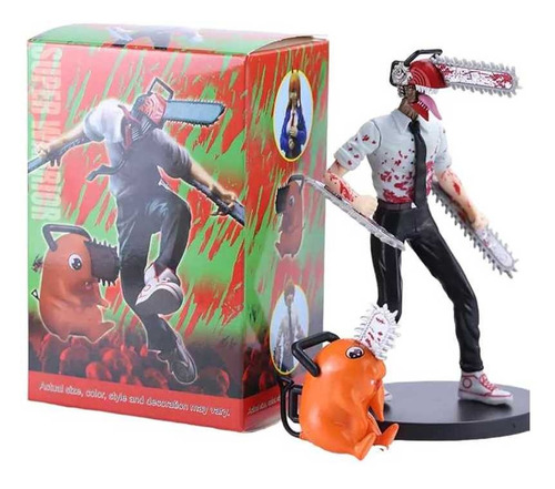 Anime Chainsaw Man Denji Con Pochita Figura En Caja 