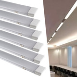 Kit 6 Luminária Tubular Linear Led Slim 120cm 80w 6500 3000k