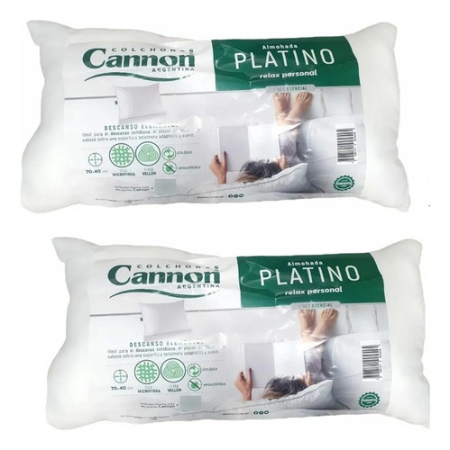 Combo 2 Almohadas Cannon De Vellon 80 X 40 - O F E R T A