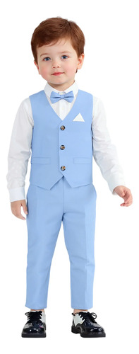 Traje Para Niños Boda, Graduación, Fiesta 4 Piezas Slim P