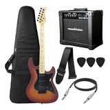 Kit Guitarra Strinberg Sts100 Stratocaster Amplificador Nf