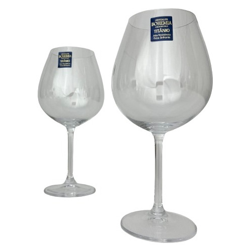 Duas Unidades De Taças Vinho Tinto - 650ml - Cristal Bohemia