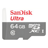 Cartão Memória Micro Sd Sandisk 64gb Utra Classe 10 