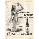 Cerveza Bavaria Costeña Antiguo Aviso Publicitario De 1947