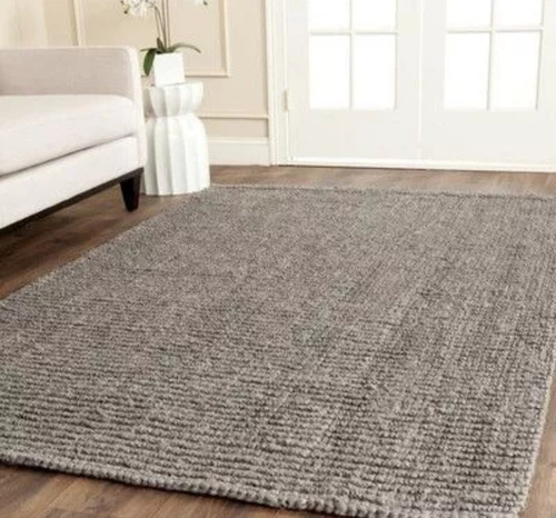 Alfombra De Yute Gris Grande 2.80 X 3.80 Deluxe Deconamor