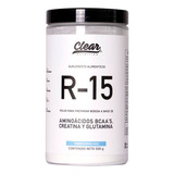 Clear R-15 Aminoacidos Creatina Glutamina 500g 50 Servs Sabor Mora Azul