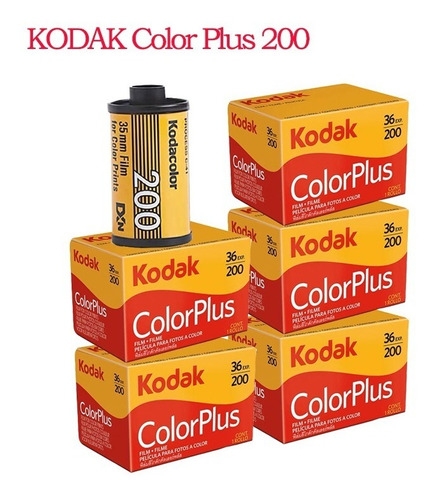 5 Rollos De Película Kodak Colorplus 200 Color 35 Mm Para M3