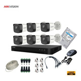 Cctv Kit Hikvision Pro Dvr 8ch + 6 Cam 1080 Lite 2mp + 1tb  