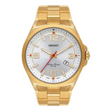 Relógio Orient Masculino Mgss1204 S2kx Dourado Aço Cor Do Fundo Prata