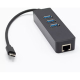 Hub Usb Tipo C » 3 Puertos Usb 3.0 + 1 Ethernet Rj45 Gigabit