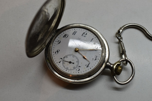 Antiguo Reloj De Bolsillo Tres Tapas Plata Longines