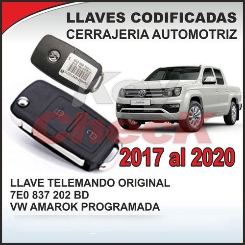 Llave Telemando Original Vw Amarok 2017 2018 2019 2020