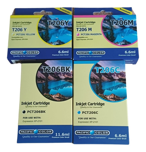 Pack 4 Tintas Epson 206 Alternativa Xl Pacific Color Factura