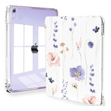 Funda Para iPad Air 11 6ta Gen M2 2024 Flores Violetas Rosa