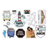 Stickers Calcos Cristianos Jesús Saves God X Plancha