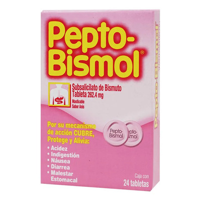 Tabletas masticables 24 262 mg Pepto Bismol | MercadoLibre