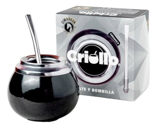 Mate Criollo De Ceramica Bombilla De Acero Y Caja De Regalo