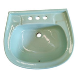 Lavabo De Color Cerámico Con Rebosadero Verde Capri Giza