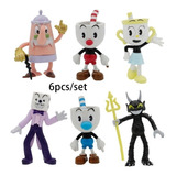 6pcs Cuphead Y Mugman Mecup Y Brocup Figura Modelo Juguete