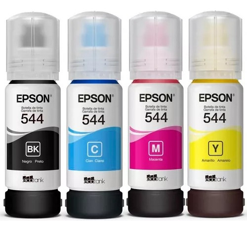 Tinta Epson T544 Original 70 Ml X4 Colores 544 L3110 L3150